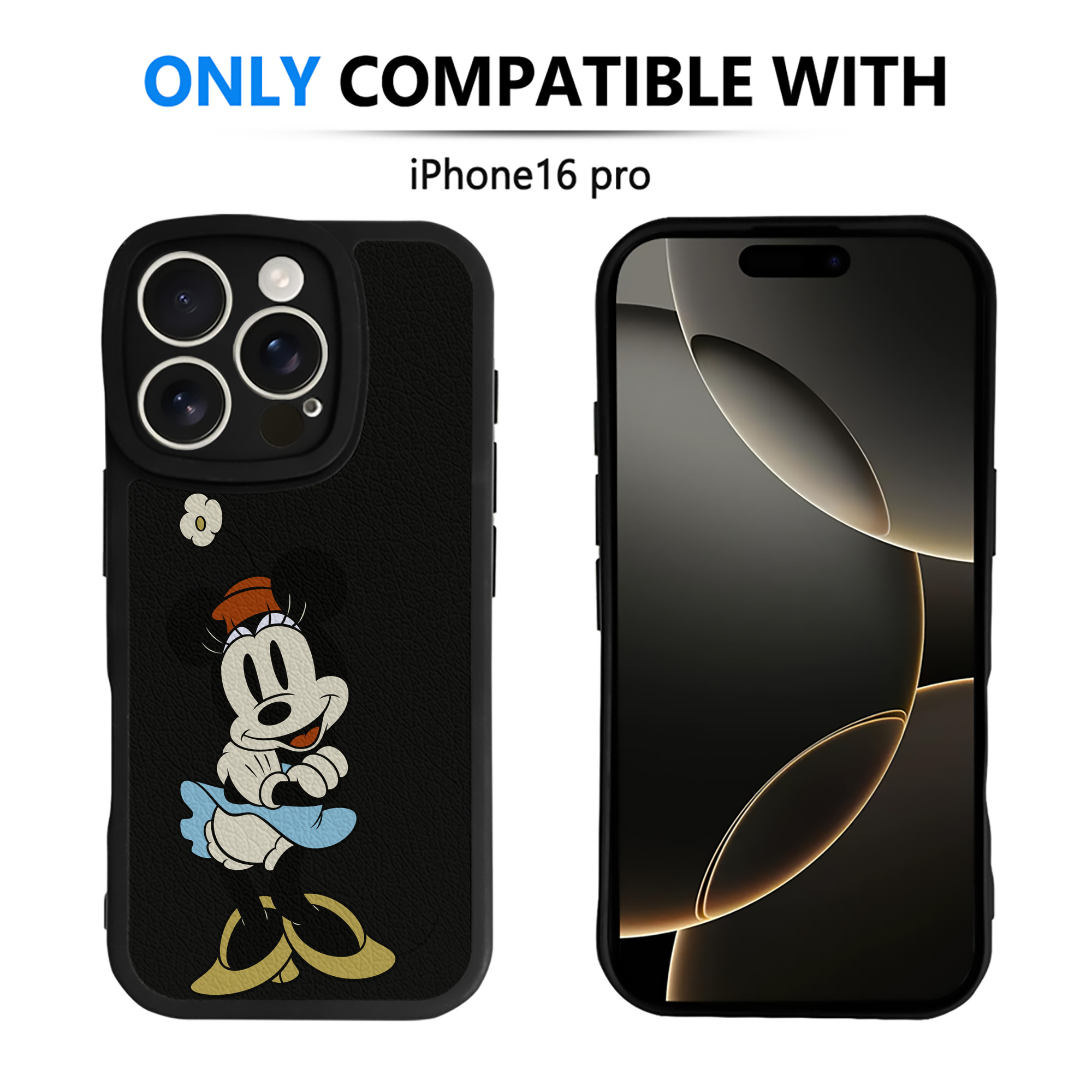 （画像用） ミッキーマウス Mickey Mouse 【iPhone 16シリーズ対応】シリコンスマホケース（レザー調） 材質：シリコン